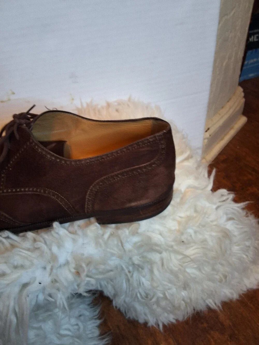 Bally Italian Men’s Brown Suede Wingtip Brogue Oxford Shoes Size 14D